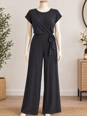 Like NEW !!!Wide-Leg Black Jumpsuit with Wrap Tie Worn Once !